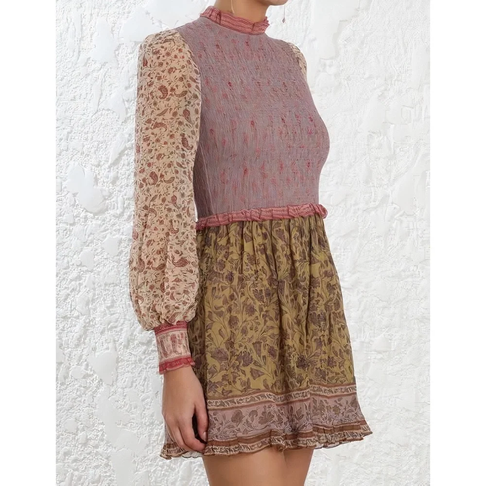 Zimmermann Silk-Blend Floral Long-Sleeve Juniper Playsuit Romper - Picture 5 of 9